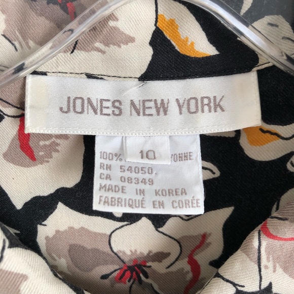 Vintage Jones New York Floral Short Sleeve Collared Blouse D17 - Picture 6 of 8